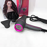 Фен для різних типів волосся, Фен з іонізацією і термозахистом, Фен дорожній для ламкого волосся JP-32, фото 6