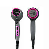 Фен для різних типів волосся, Фен з іонізацією і термозахистом, Фен дорожній для ламкого волосся JP-32, фото 4