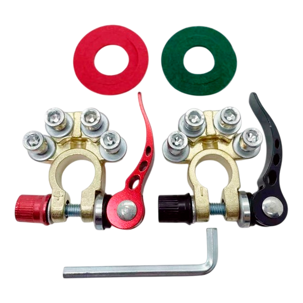 Швидкознімні клеми акулятора швидкозатискні 4-х контактні 12-24 В, латунь, фото 1