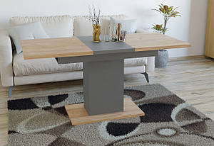 Стіл обідній розкладний "Грейс" 150х68х75 см. Дуб крафт золотий/Графіт