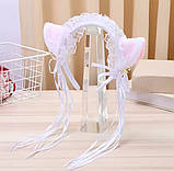 Обруч на голову котячі хутряні вуха, фото 4