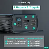 Повербанк 40000mAh Konfulon A21SQ 15W PD 3xUSB/Type-C/MicroUSB, фото 5