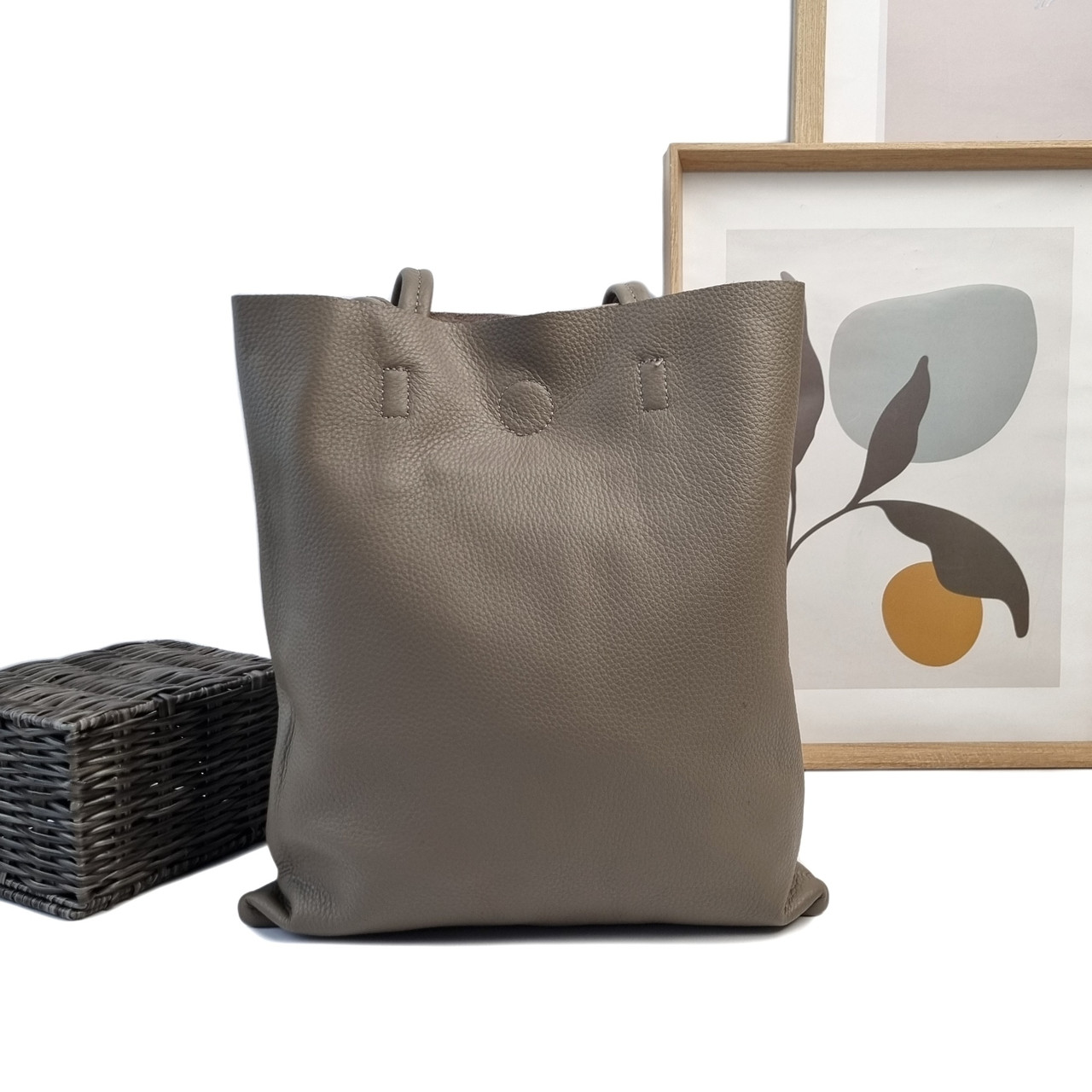 Модна сумка-шопер натуральна шкіра сірий Арт.9988 grey VIVAVERBA Україна — (54)