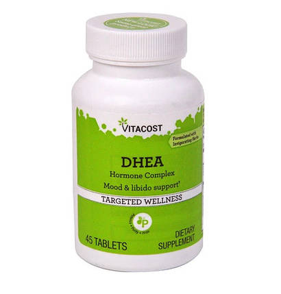(уцінка термін по 5.25) Для підвищення тестостерону Vitacost DHEA Hormone Complex 45 таб., фото 1