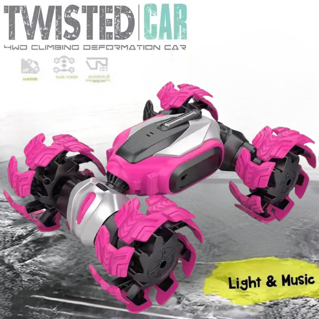 Машинка перевертиш на дистанційному управлінні з торсіонною підвіскою, рожева, фото 1