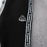 Спортивний костюм чоловічий зимовий Kappa з лампасом каппа на флісі осінь-зима теплий чорний. Живе фото, фото 7