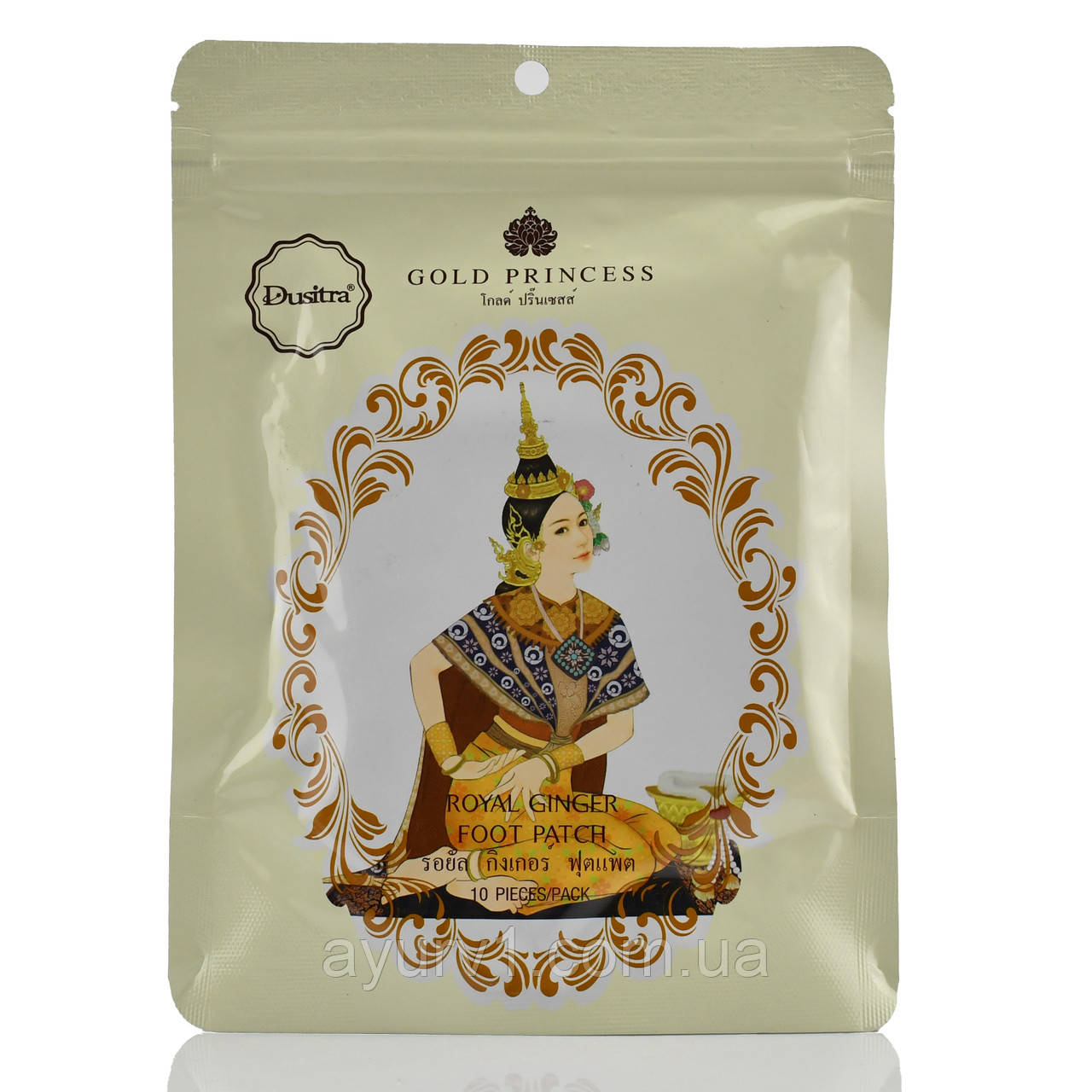 Тайські детокс-патчі для ніг із імбиром Gold Princess Royal Ginger Foot Patch, 10 шт