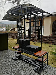 Мангальна зона з дерева та металу