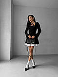 Жіноча чорна жіноча сукня з елегантним декольте, фото 3