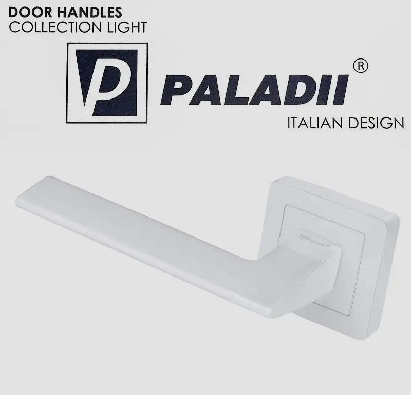 Ручка на розетці Paladii МАРГО квадратна PW біла