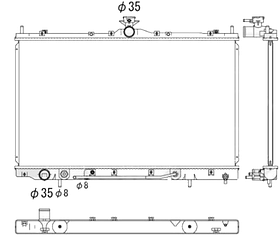 Радіатор охолодження двигуна Mitsubishi Grandis 03-11 Fps АКПП/МКПП; 728X425X16; (2.4)