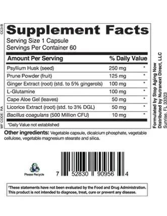 Детокс для очищення товстої кишки з трав і клітковини Stop Aging Now ColonCare360 Complex 60 капс., фото 2