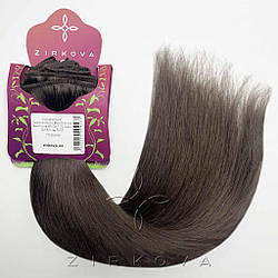 Натуральне Європейське Волосся на Заколках 40 см 110 грам, Шоколад №09