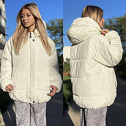 Зимова тепла куртка оверсайз для дівчат підлітків, розміри на рости 140 - 160 + Відеоогляд