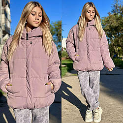 Зимова тепла куртка оверсайз для дівчат підлітків, розміри на рости 140 - 160 + Відеоогляд