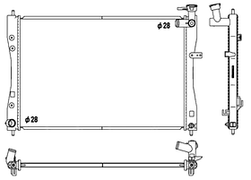 Радіатор охолодження двигуна Mitsubishi Colt Z30 04-13 AVA АКПП/МКПП; 640X402X16; (1.5)
