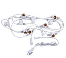 Гірлянда для вулиці під лампочки Feron CL50-8 "Белт-лайт" (Belt-light) 230 V 10*Е27 5 м white (SHiz16017)