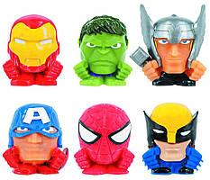 Набір іграшок-антистрес сквіші Месники 6 шт. — Advengers, Super Squishy, Tor, Iron Man, Hulk, Spider Man