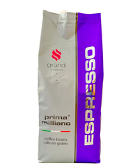 Натуральна кава в зернах 1кг Prima Espresso Milliano Grand Intenso (50% Арабіка, 50% Робуста)