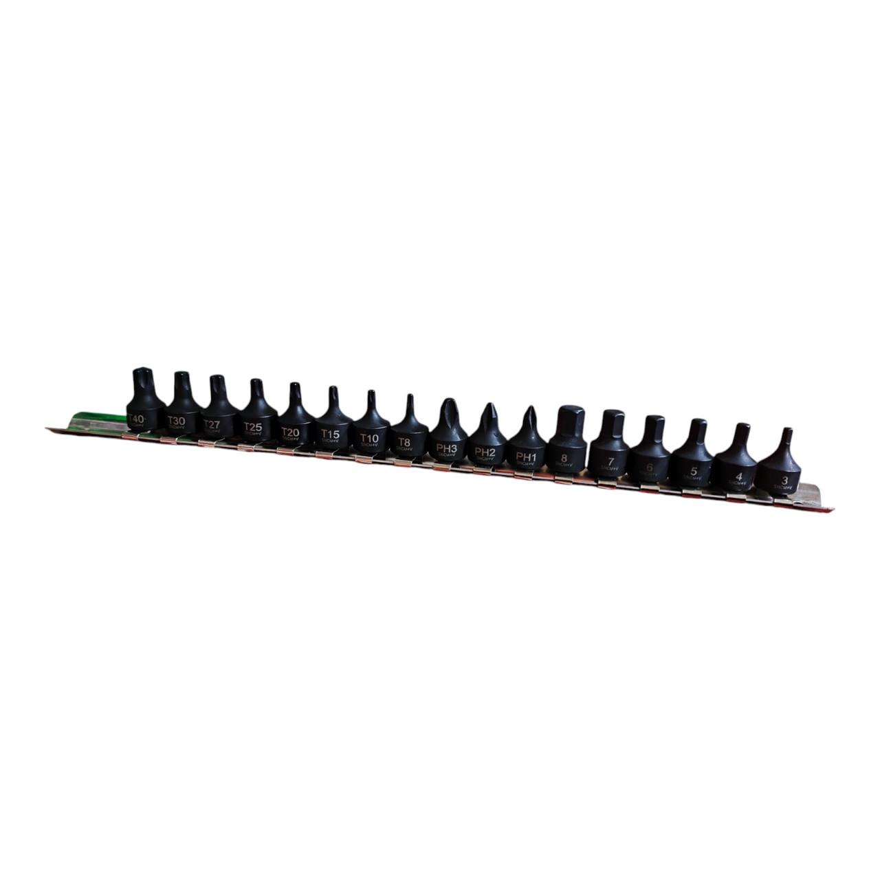 Набір головок суцільних ударних 1/4" h-19.5 мм TORX/HEX/PH 17 од. TOPTUL