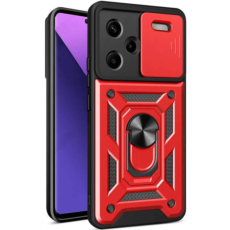 Протиударний чохол Camshield Serge Ring для Xiaomi Redmi Note 13 Pro+ | Броньований з кільцем-підставкою Червоний, фото 1