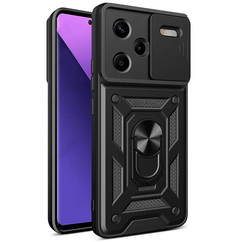 Протиударний чохол Camshield Serge Ring для Xiaomi Redmi Note 13 Pro+ | Броньований з кільцем-підставкою Чорний, фото 1