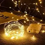 Гірлянда Роса дріт 50led довжина 5 метрів колір теплий на батарейках, фото 3