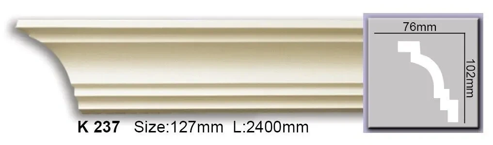 Стельовий гнучкий плінтус Harmony K237F (10,2х7,6)см, довжина 2м