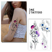 Тимчасове водостійке тату Ne Tattoo "Геометричні квіти"