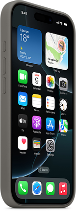 Накладка iPhone 16 Pro Stone Gray Silicone Case MagSafe MYYL3, фото 3