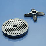 Ніж і решітка для м'ясорубки Moulinex HV8 ME610, ME625, ME645, ME66, ME665 3мм нержавійка дрібна паштетна, фото 4