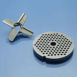 Ніж і решітка для м'ясорубки Moulinex HV8 ME610, ME625, ME645, ME66, ME665 3мм нержавійка дрібна паштетна, фото 6