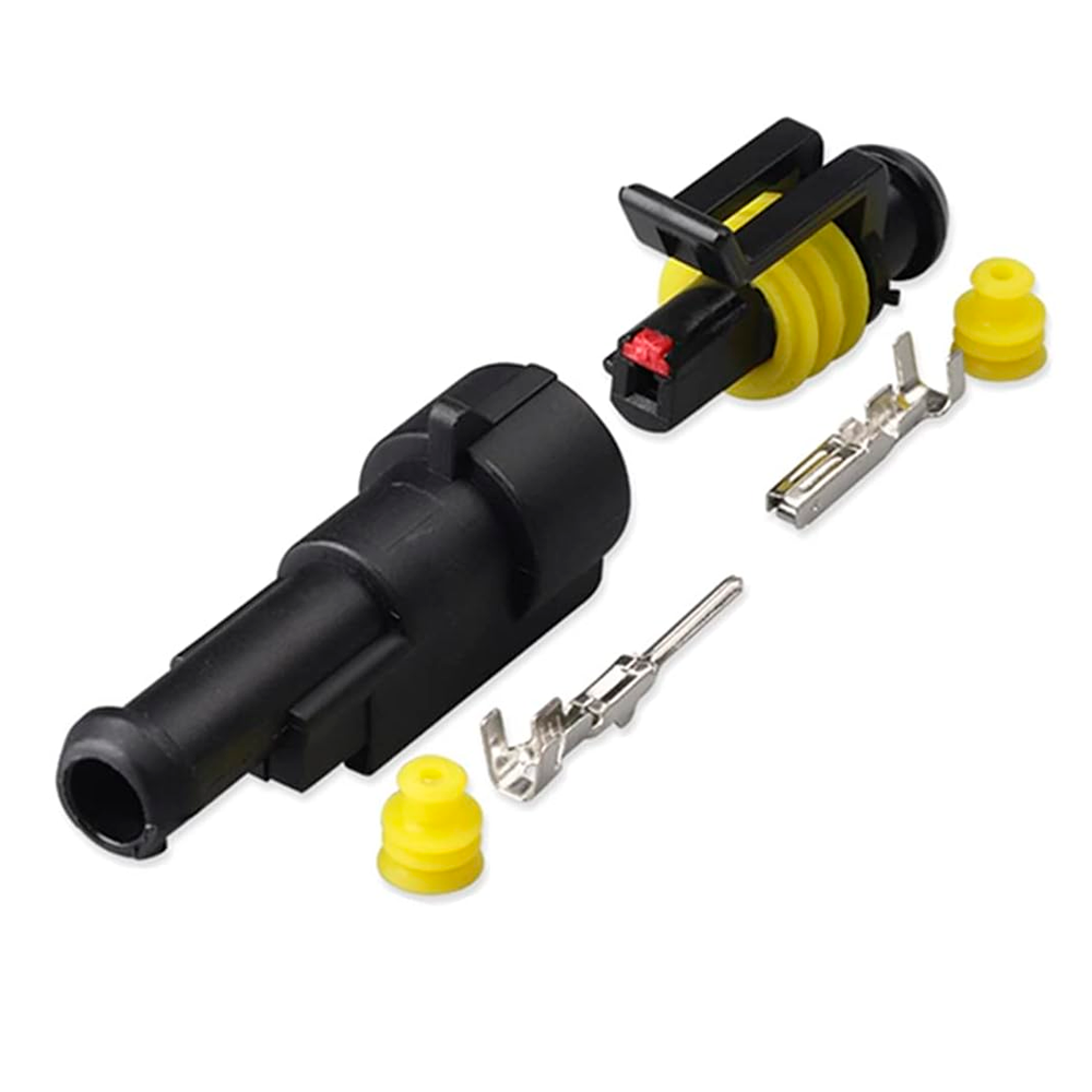 Роз'єм автомобільний електричний герметичний 1 pin, комплект штекер - гніздо, фото 1