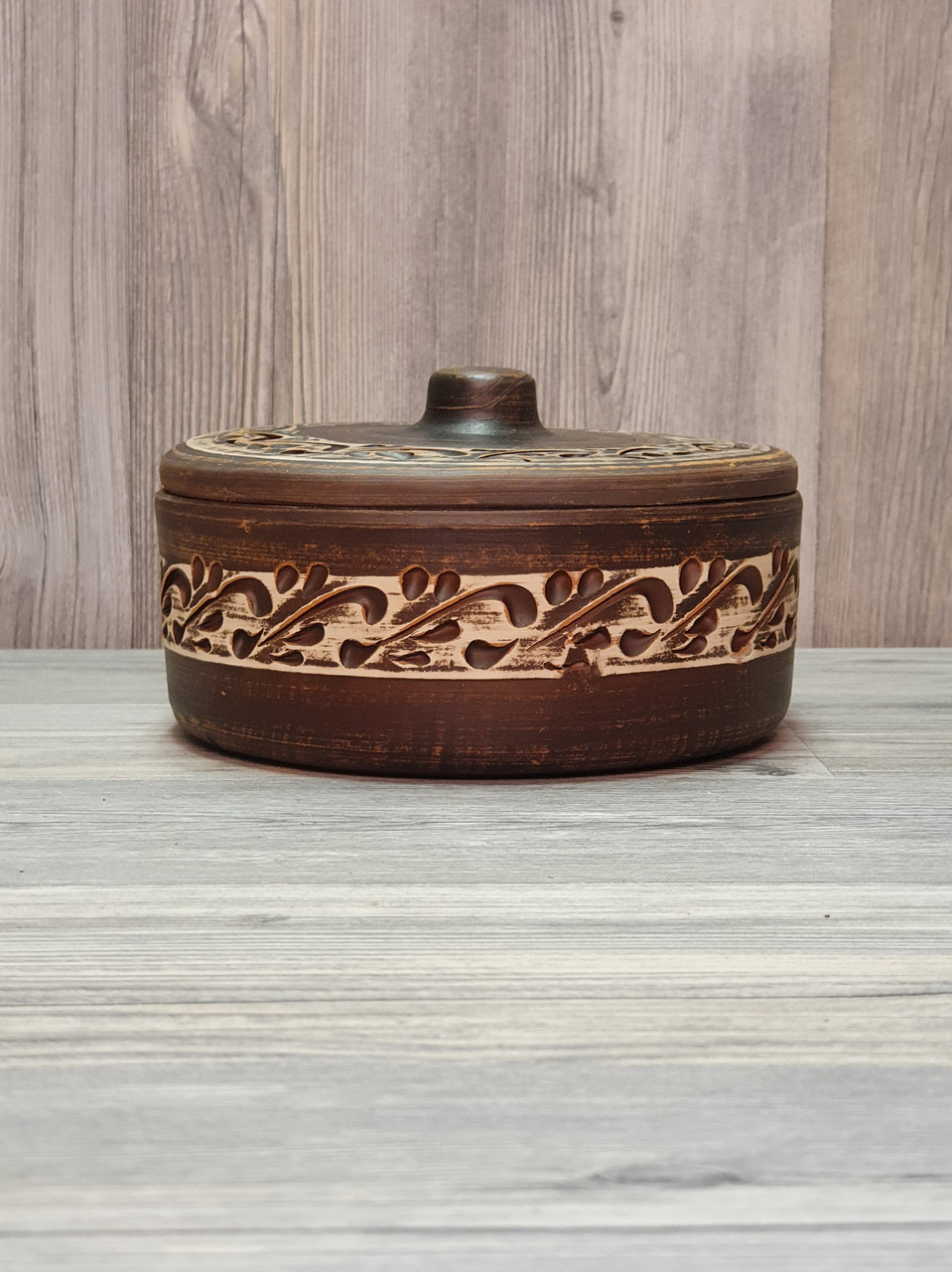 Горщик для запікання глиняний (з червоної глини), 0,45 л, фото 1