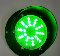 Світлофор LED 120 мм 8 W 24 В пішохідний зелений і червоний односекційний світлодіодний