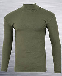 Чоловічий теплий гольф під горло кольору хакі на флісі