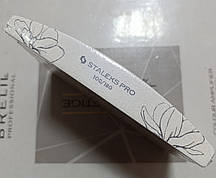 Пилка Staleks Pro 100/180 гріт пилочка полумісяць мінеральна двух стороння