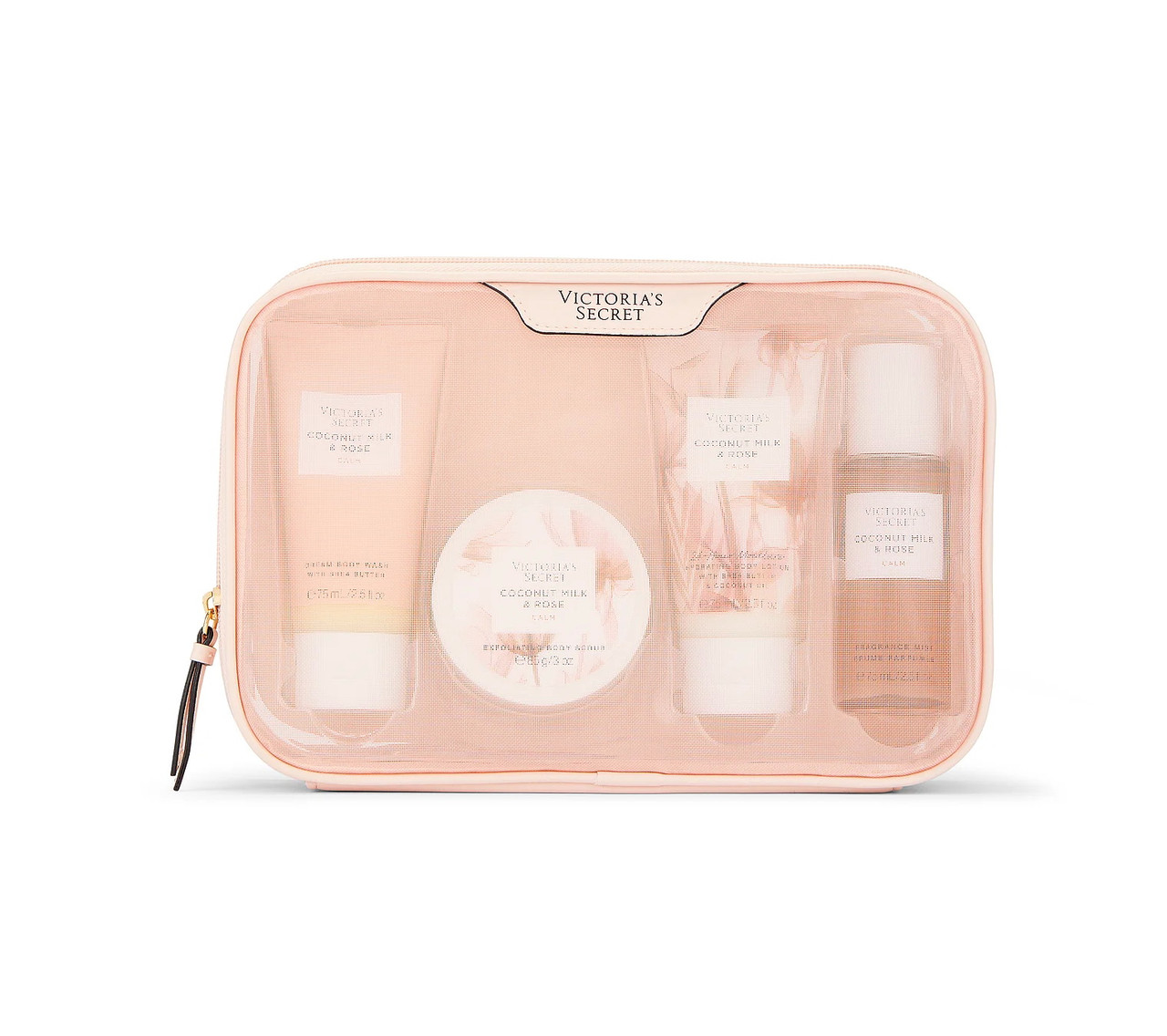 Подарунковий набір Victoria’s Secret The Calm Starter Kit кокосове молоко та троянда (крем-мило 75мл, скраб для тіла 75мл, зволожу