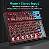 Мікшерний пульт F7. 7-канальний аудіомікшер, USB, фантомне живлення 48 В, фото 5