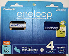 Panasonic Eneloop 800mah AAA BK-4MCDEC4BE акумулятори + оригінальний кейс