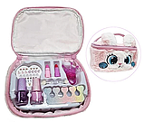 Набір дитячої косметики 9 приладів 2103W у пухнастій сумочці 2 варіанти (зайчик — єдиноріг) від 5 років, фото 3