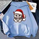 Жіноче тепле худі з новорічним котиком, фото 7
