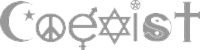 Вінілова наклейка COEXIST  29х7 см, фото 8