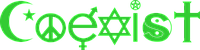 Вінілова наклейка COEXIST  29х7 см, фото 9