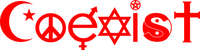 Вінілова наклейка COEXIST  29х7 см, фото 10