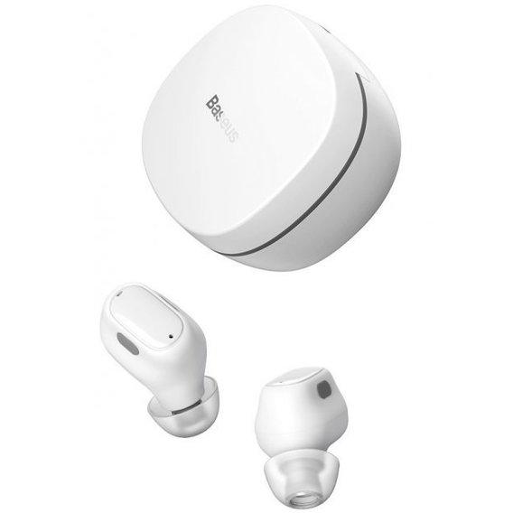 Навушники бездротові — гарнітура BLUETOOTH 5.0 BASEUS Encok True Wireless Earphones WM01 білі