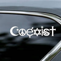 Вінілова наклейка COEXIST  29х7 см, фото 4