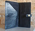 Тревел-кейс для документів "7 чудес світла" на кнопці з натуральної шкіри з художнім тисненням Чорний, фото 3