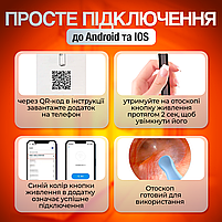 Пристрій для видалення вушної сірки з камерою, очищувач вух з отоскопом Brillix 1296P Чорний (PO-Black), фото 7