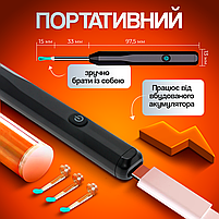 Пристрій для видалення вушної сірки з камерою, очищувач вух з отоскопом Brillix 1296P Чорний (PO-Black), фото 9
